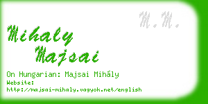 mihaly majsai business card